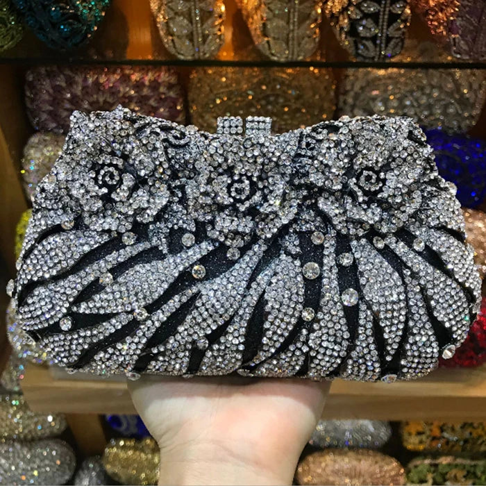 Women's Diamond Handbags Rhinestones Bags Bridal Party Stones Clutches Bags-BG-1052