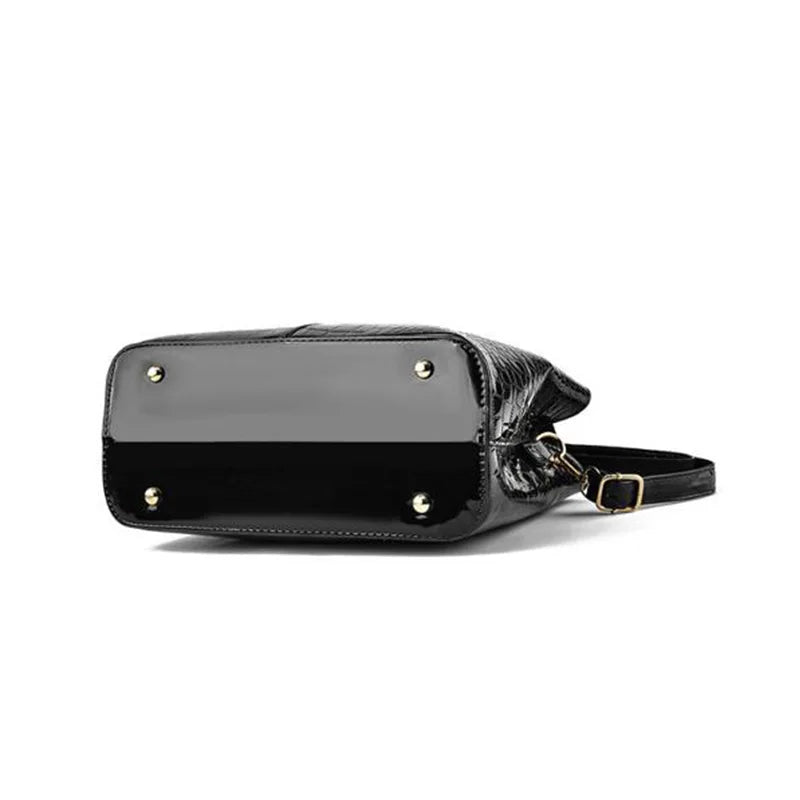 Ladies PU Leather Patent Leather Shoulder Crossbody Bag Women Luxury Handbag Purse -BG-1012