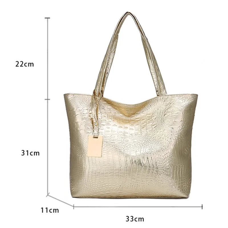 Casual Women Shoulder Bags Crocodile Handbag PU Leather Female Big Tote Bag Ladies Hand Bags Sac-BG-1027