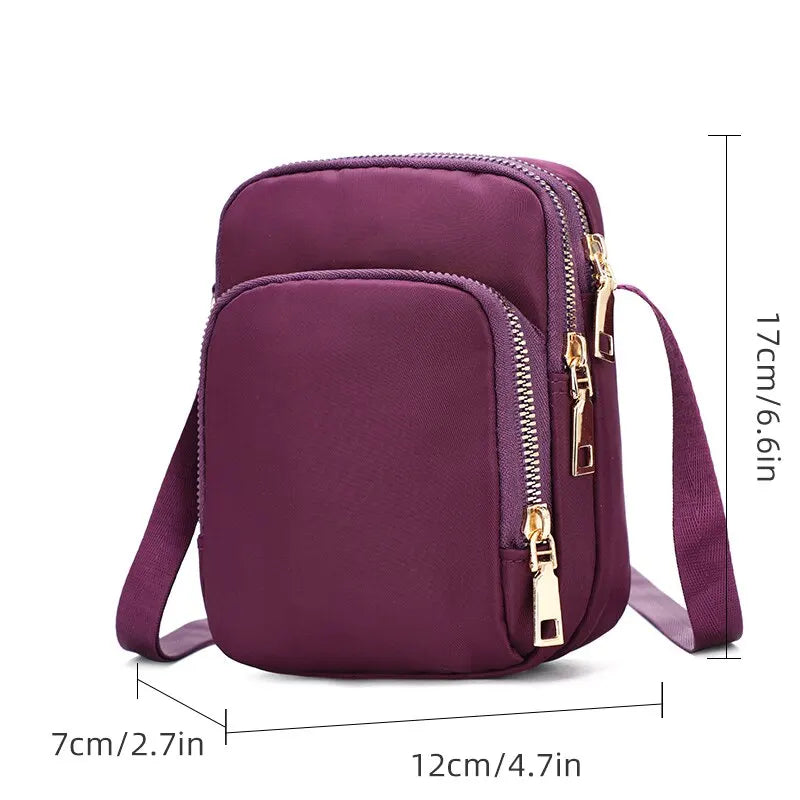 Women Bag Waterproof Shoulder Bag Crossbody Zipper Multifunction Handbag Pouch- BG-1014