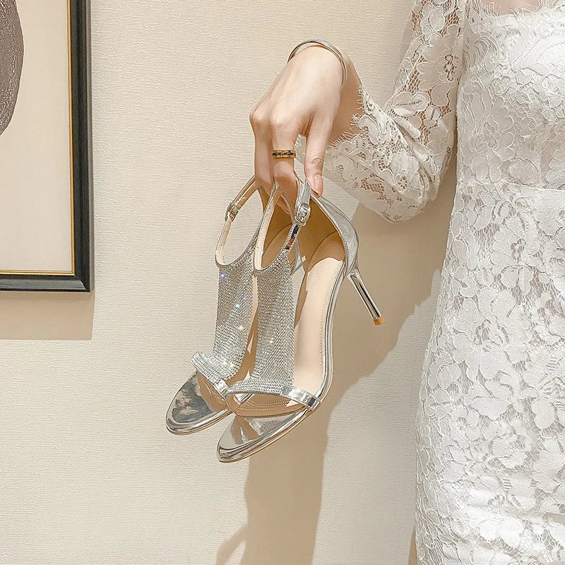 Women sandals Party Silver High Heels banquet fairy -SH-1105