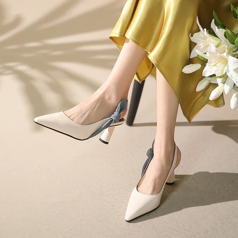 Women Heels Solid Color Personality Pointed Toe Stiletto High Heels Sandals Simple and Versatile Catwalk -SH-1180