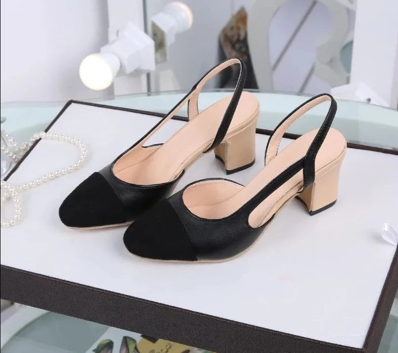 Women Slingbacks Thick Mixed Ladies  Elegant-SH-1074