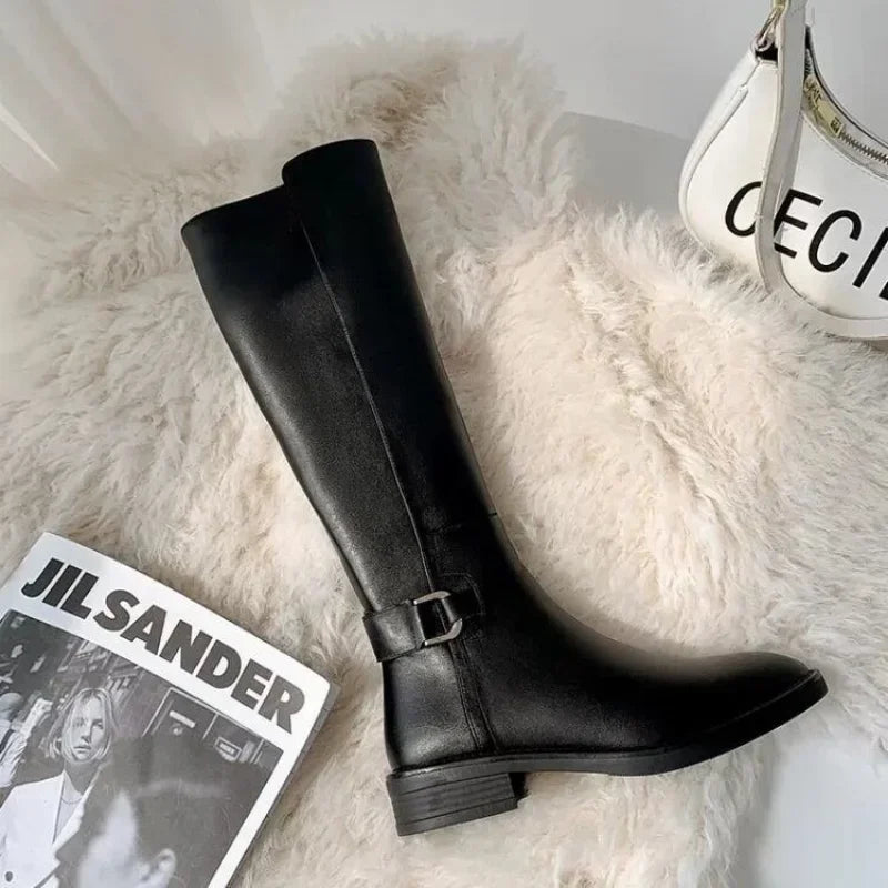 New Pu Leather Knee Boots for Women-SH-1202