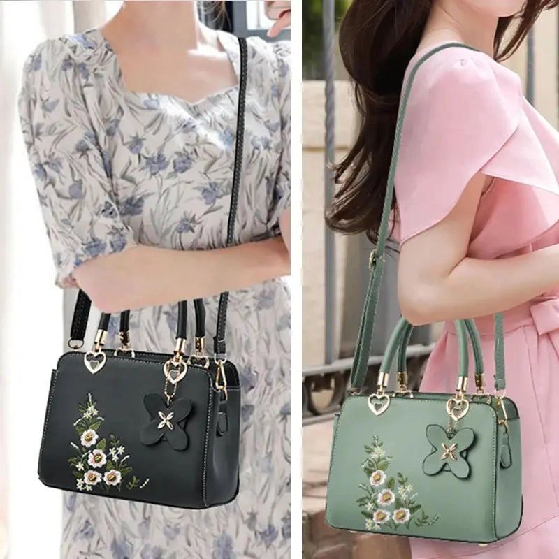 Women Embroidery Handbags Fashion Handle Bag Large Capacity Crossbody Bags Female Trendy Accessories- BG-1001