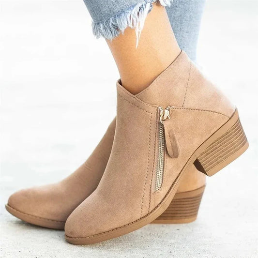 Women Boots Autumn Booties Side Zipper Ankle Botas SH-1035