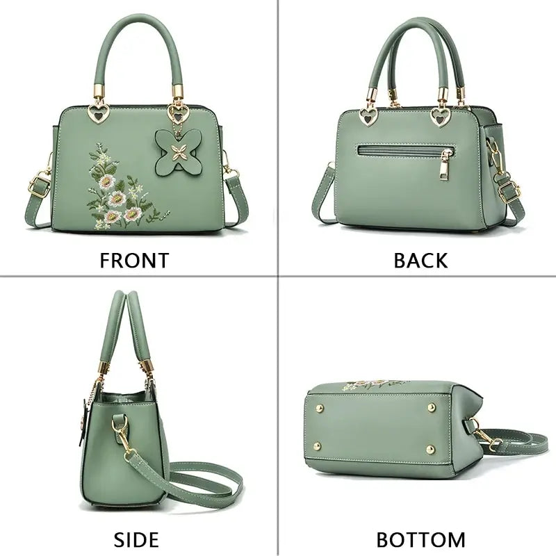 Women Embroidery Handbags Fashion Handle Bag Large Capacity Crossbody Bags Female Trendy Accessories- BG-1001