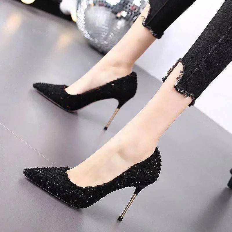 New High Heels Sandals Elegant Ladies Stilettos Etiquette Professional Wedding SH-1174