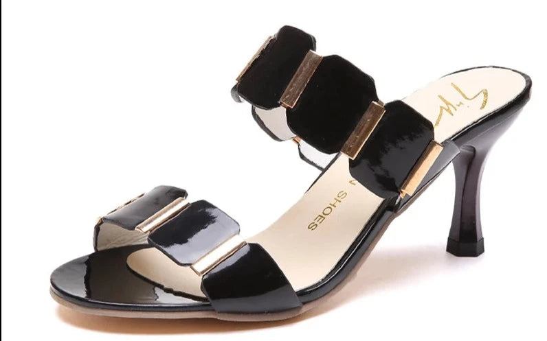 Summer patent leather shallow decorative Single- SH-1068