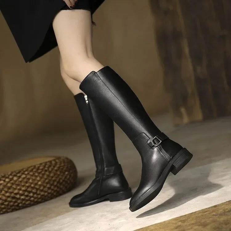 New Pu Leather Knee Boots for Women-SH-1202