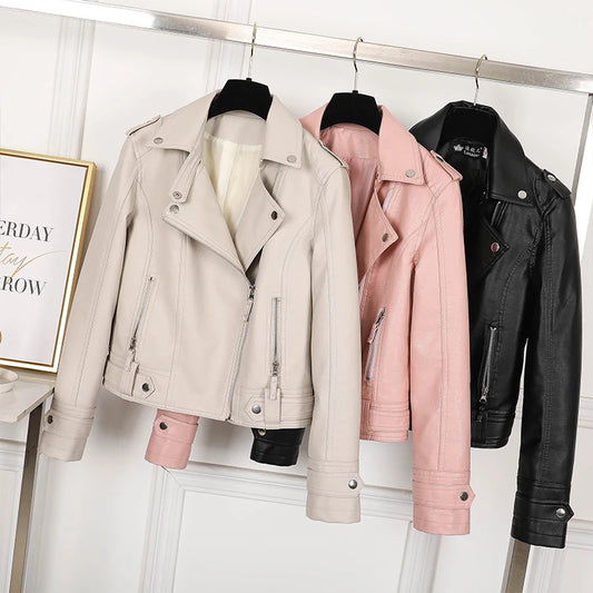 Women's Clothing short motorcycle PU Leather Jacket Korean version of the coats-JC-1041