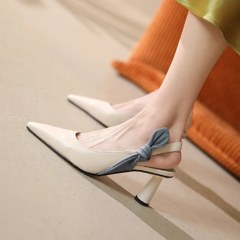 Women Heels Solid Color Personality Pointed Toe Stiletto High Heels Sandals Simple and Versatile Catwalk -SH-1180