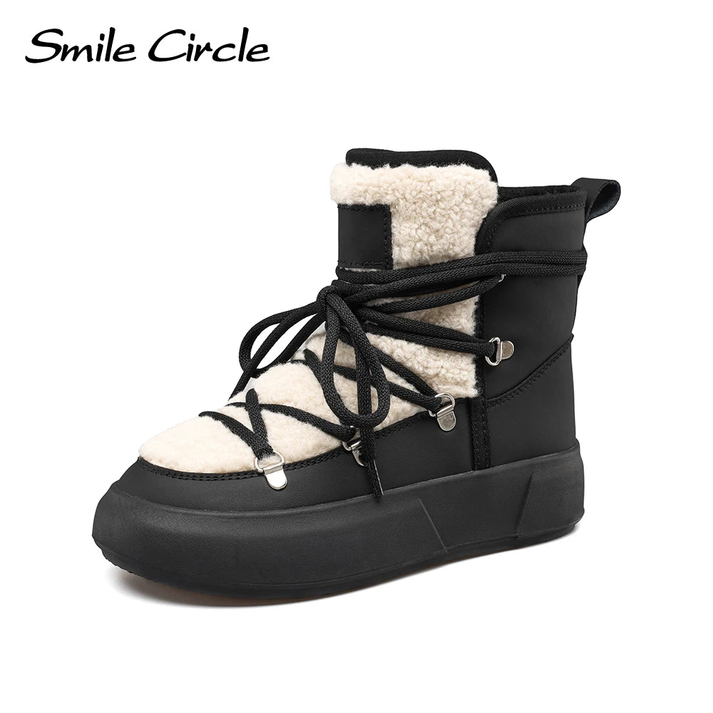 Snow Boots Women Warm Plush Ankle Boots Trendy Platform-SH-1199