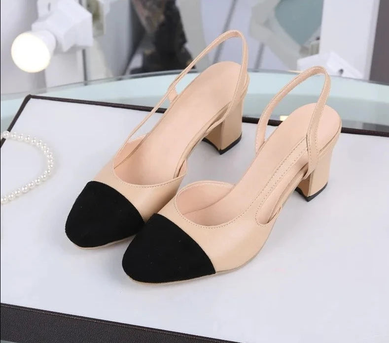 Women Slingbacks Thick Mixed Ladies  Elegant-SH-1074