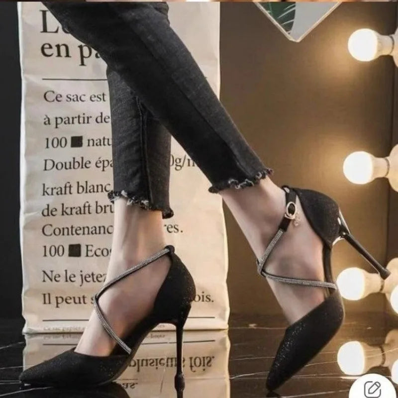 Women Stiletto Sandals High Heels Pointed Toe Shallow- SH-1062