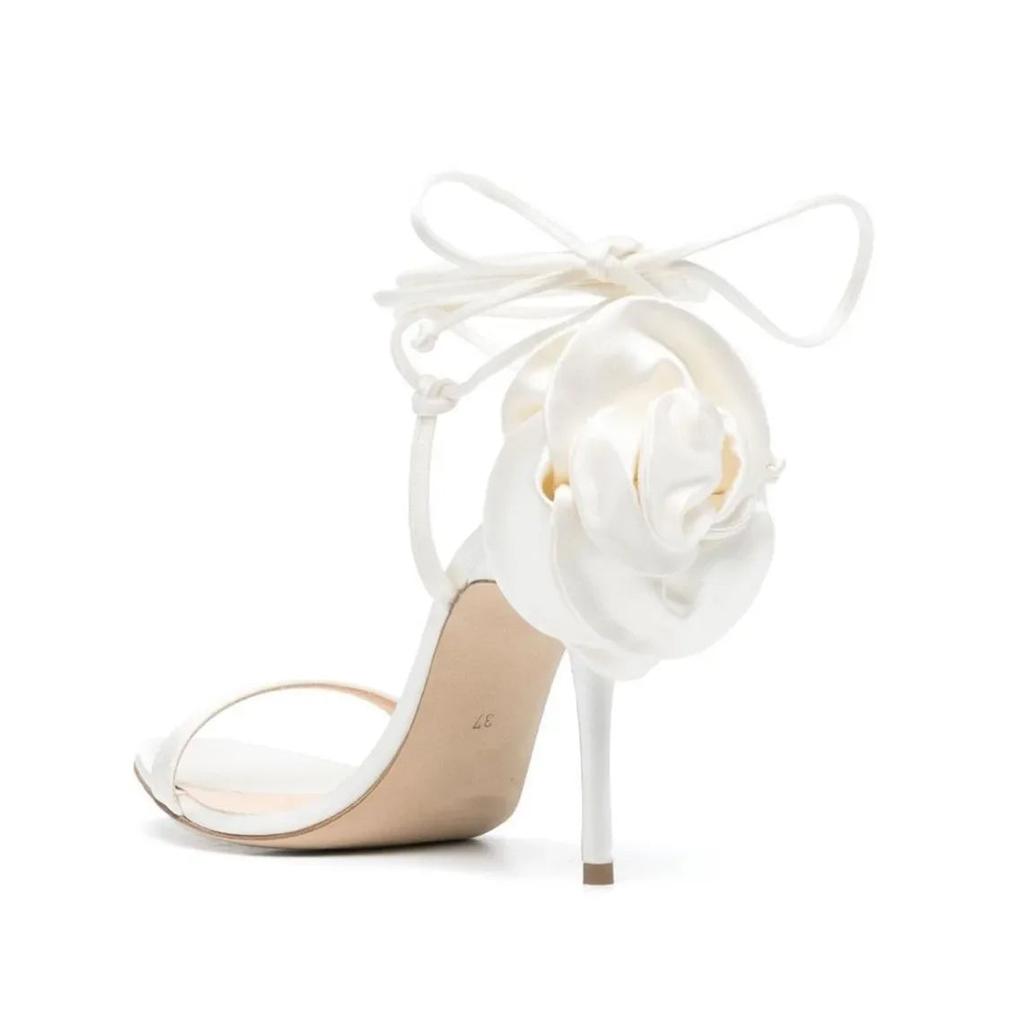 Women's Round Toe Slender Silk Rose Sandals-SH-1089-1