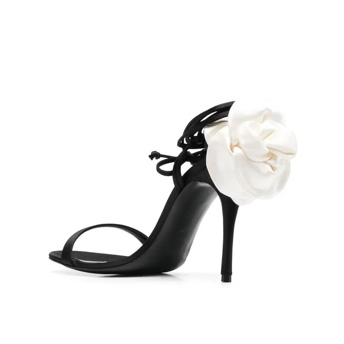 Women's Round Toe Slender Silk Rose Sandals-SH-1089-1